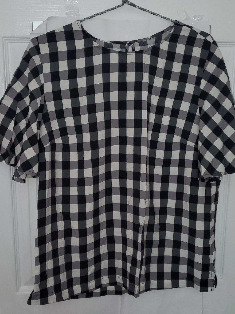 Black and White Check Blouse